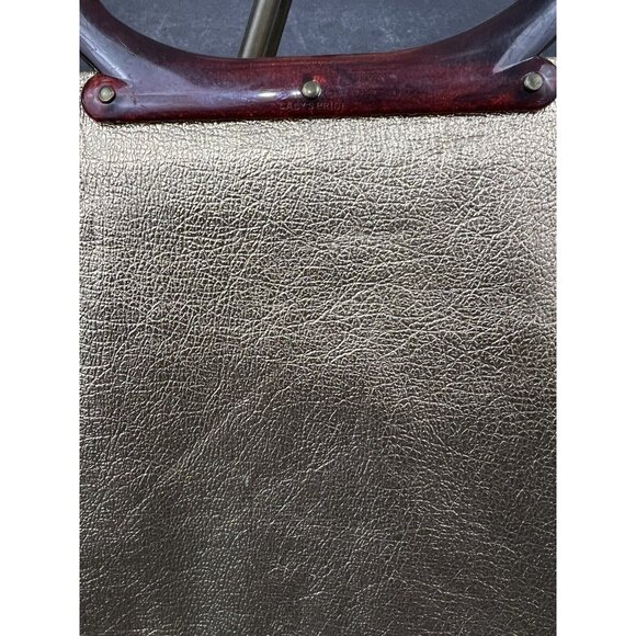 Vtg 60s Lady’s Pride Handbag Expandable Tote Gold Lame Tortoise‎ Lucite Handle - Picture 2 of 9